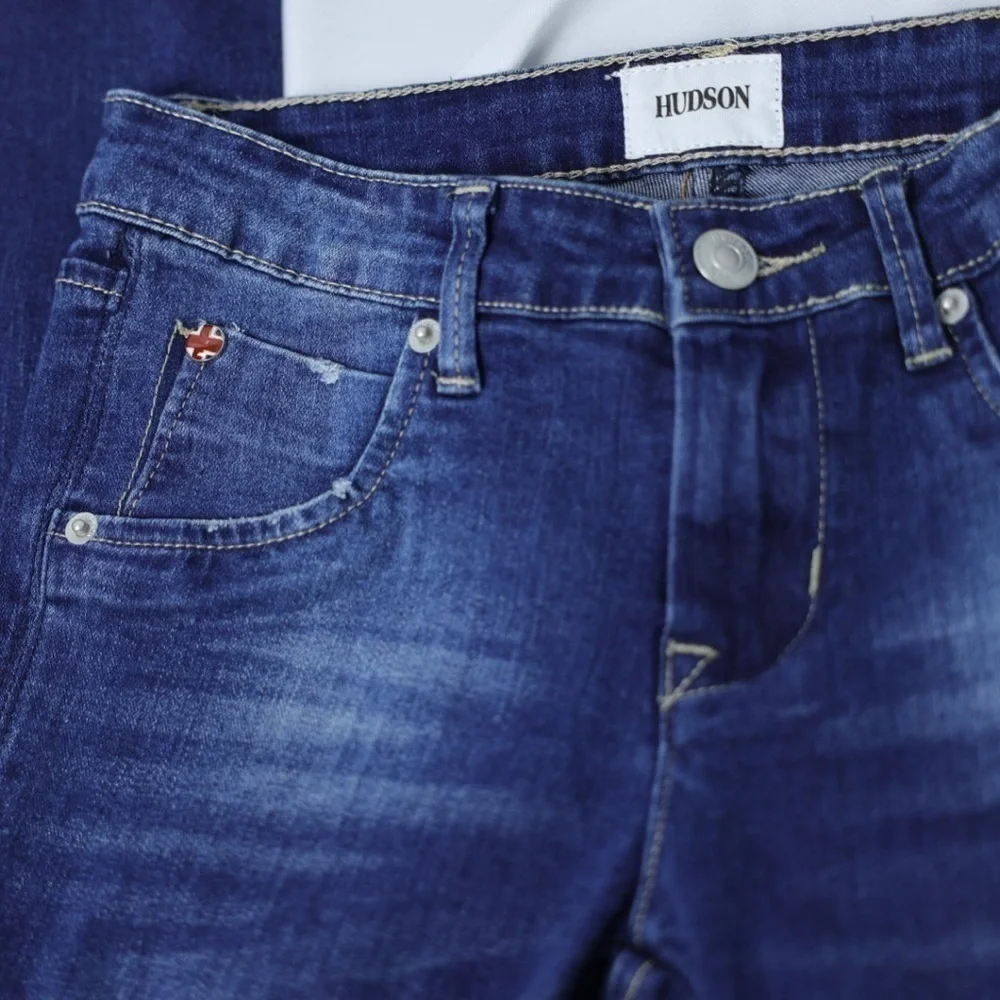 Hudson distressed blue jeans, girls’ size 14